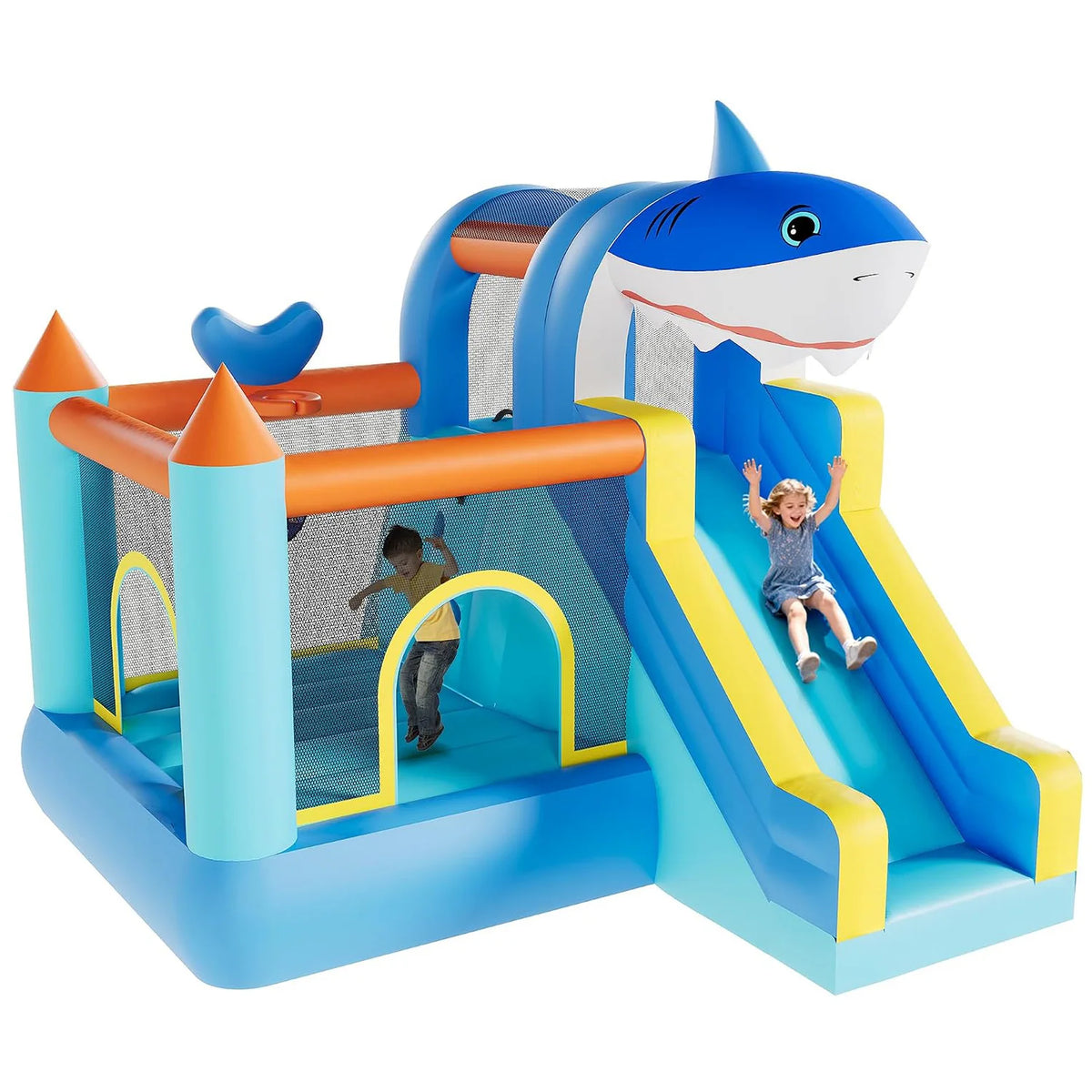 HiMISS Kids Inflatable Bounce House With Slide Climbing Wall