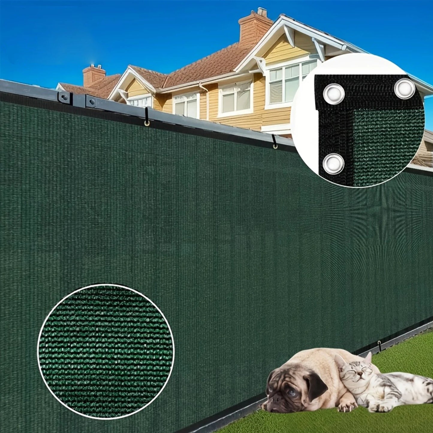 8x50ft Fence Privacy Screen Heavy Duty Windscreen Fence Mesh Fabric Shade Net Cover Garden Wall Backyard Yard Pool