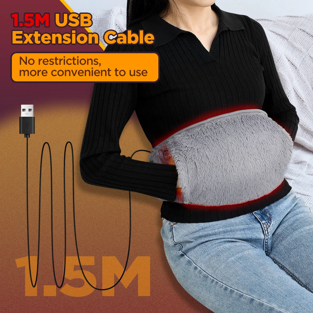 3 Levels Electric Graphene Heating Pad Cold-Proof Uterine Belt Cold-Proof Hand Waist Warming Pad USB Recharging Abdominal Warmer