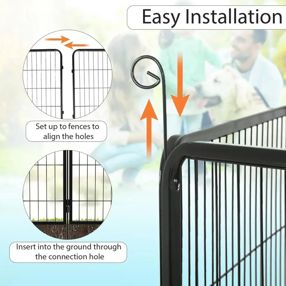 16-Panel Heavy-Duty Dog Playpen with Lockable Double Door, 32 Tall for Indoor/Outdoor Use