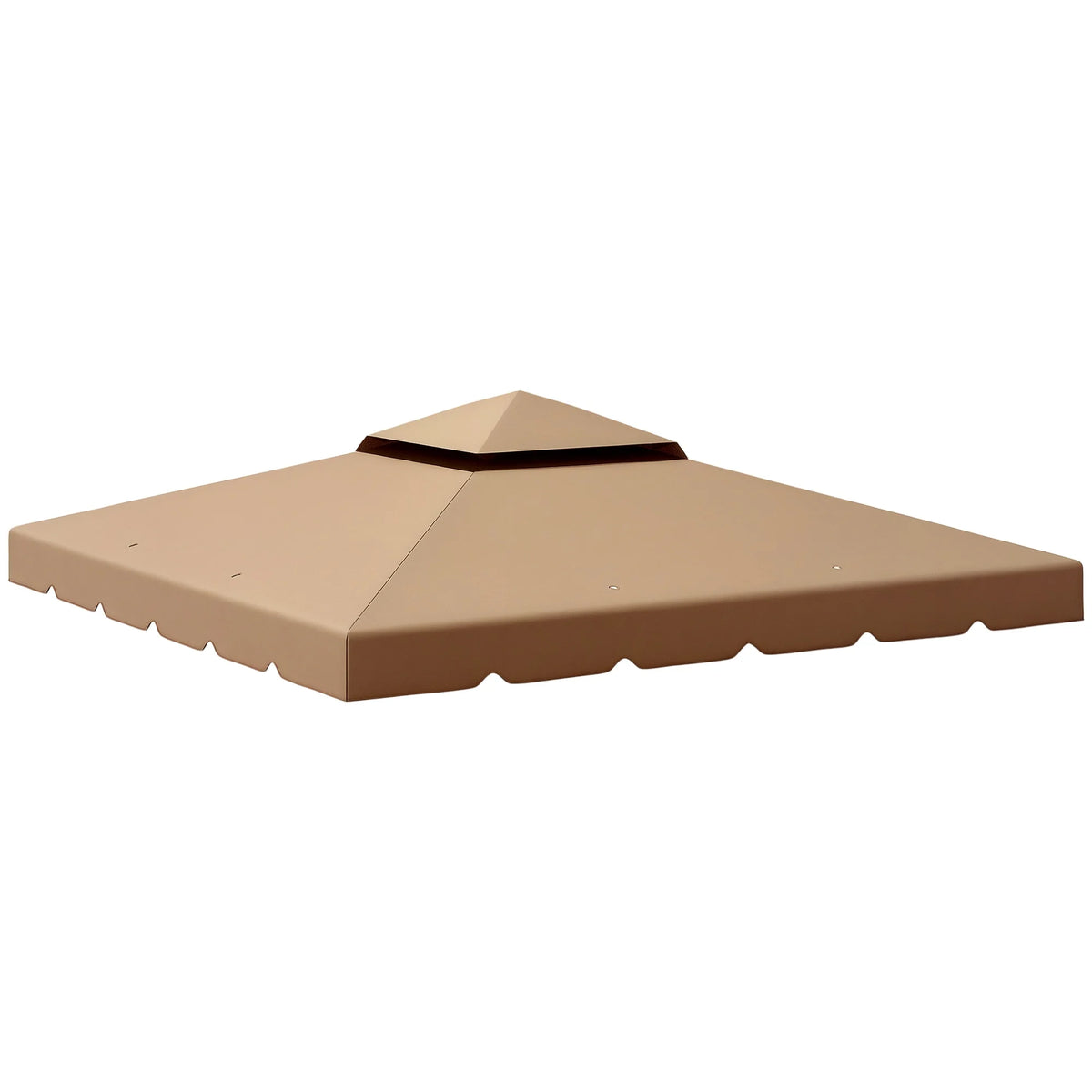 Outsunny 10'X10' Double Roof Gazebo Replacement Canopy Top Cover, Khaki