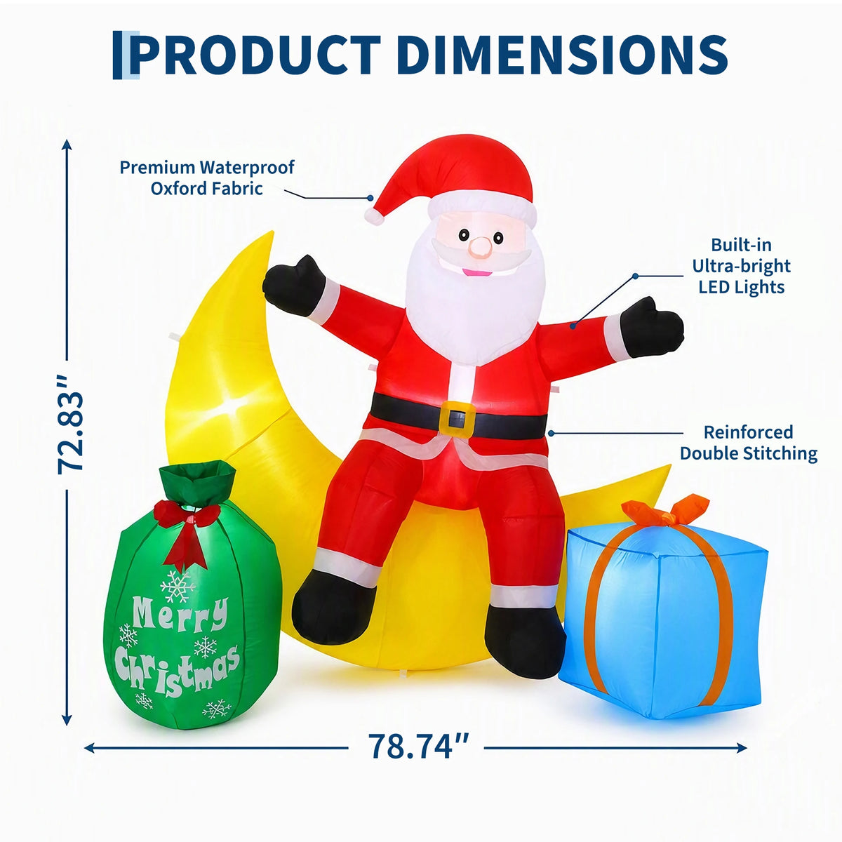 Gaomon Moon Santa Christmas Inflatable Outdoor Decoration