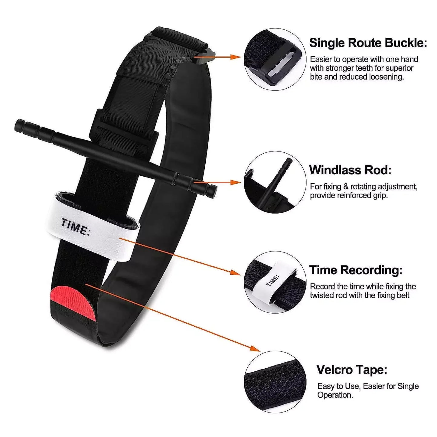 One Hand Emergency Medical Tourniquet For Outdoor First Aid Kit