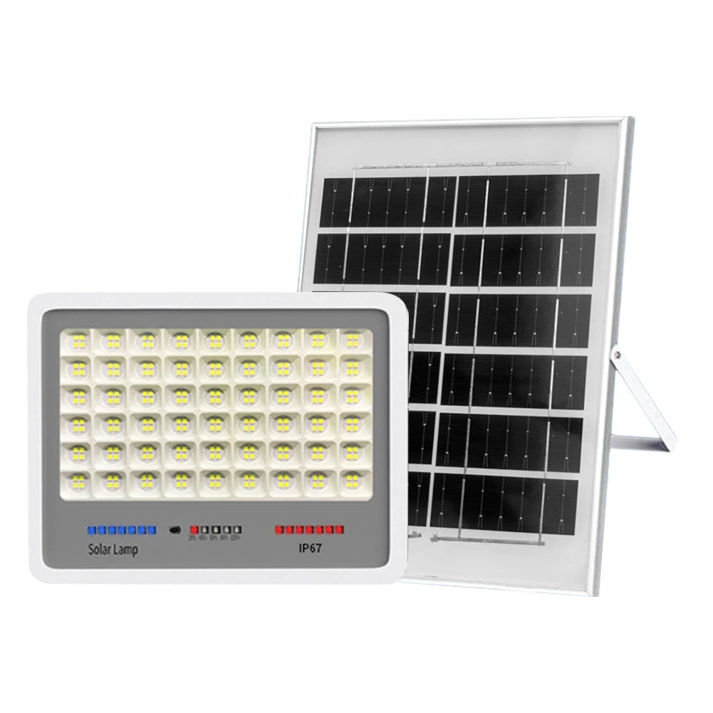 Solar Powered LED Flood Light IP67 Waterproof Spot Lights Multi Modes Outdoor Wall Floodlight Remote Control for Patio Path Yard