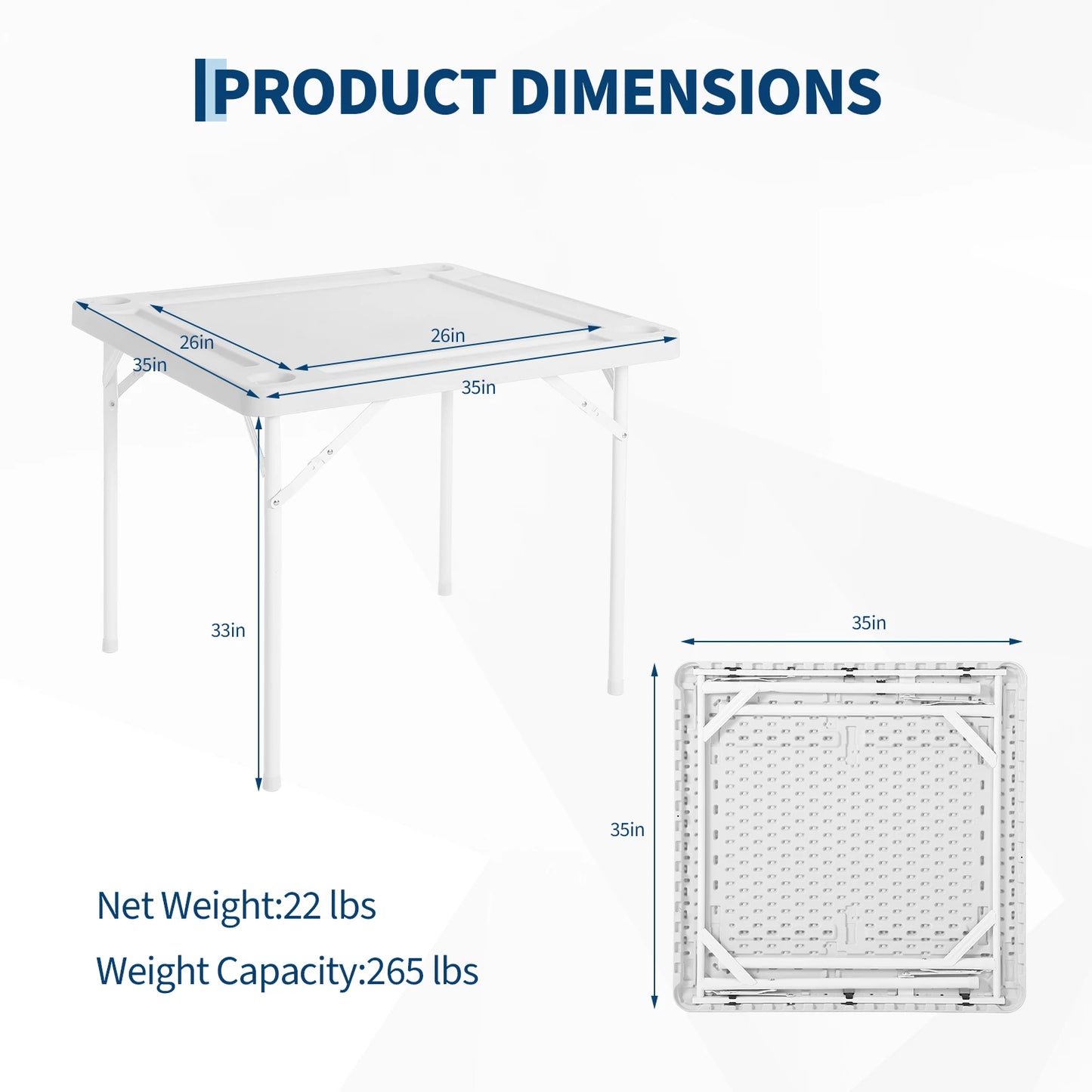 Heavy Duty Portable Folding Card Table For Outdoor Gaming