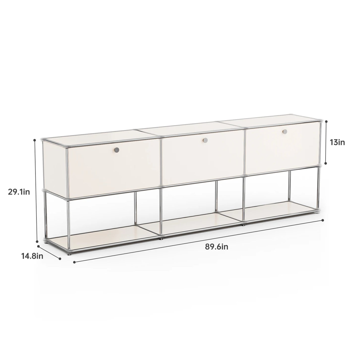 Storage Cabinet Stainless Steel Modern TV Stand Organizer
