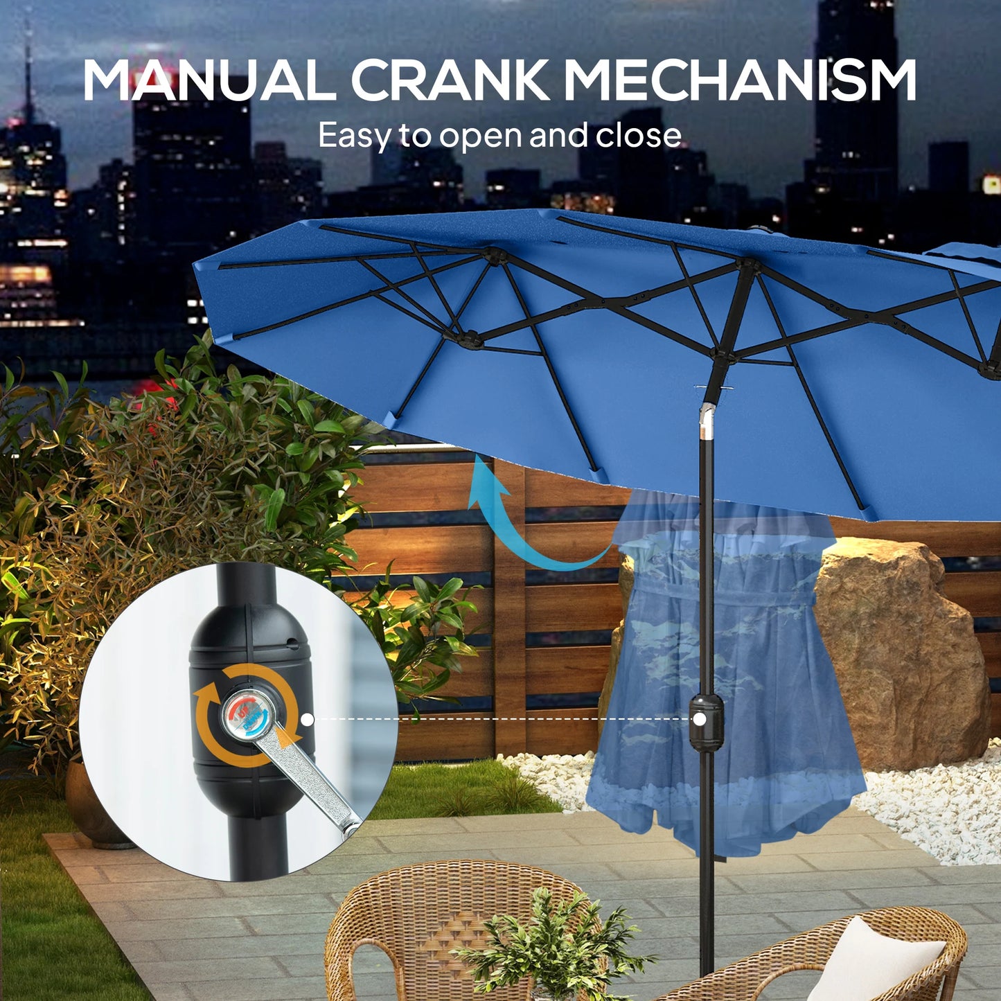 Do You Like to Read in Nature? Do You Enjoy Picnics in the Summer Breeze? Have a Long Dining Table for an Umbrella, but an Umbrella Doesn'T Fit? Say Goodbye to Sunburn This Summer with Outsunny. This Large Outdoor Umbrella Of