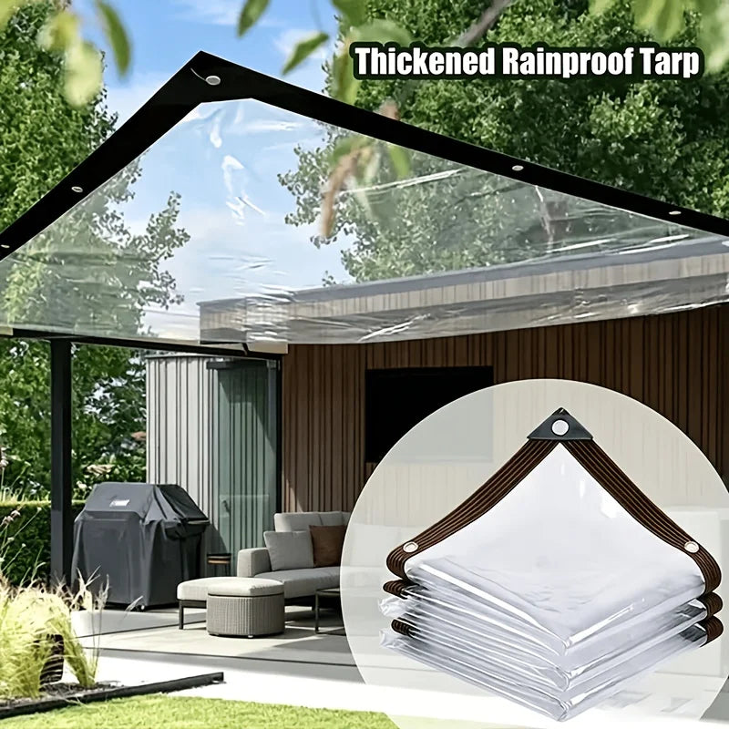 Heavy Duty Waterproof Tarp Large Outdoor Cover Multipurpose Tarpaulin Sheet UV Resistant Rainproof Canvas Tent Cover Ground Sheet for Camping, Garden, Truck, Pool, Patio, Construction