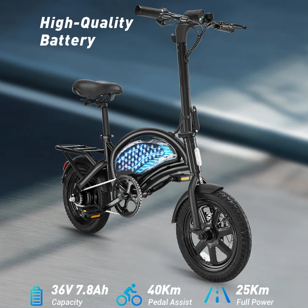 【1 Year Warranty】DYU D3F Electric Bicycle Peak 500W Motor 36V7.8AH Lithium Battery Electric Bike,20mph city E-bike UL2849