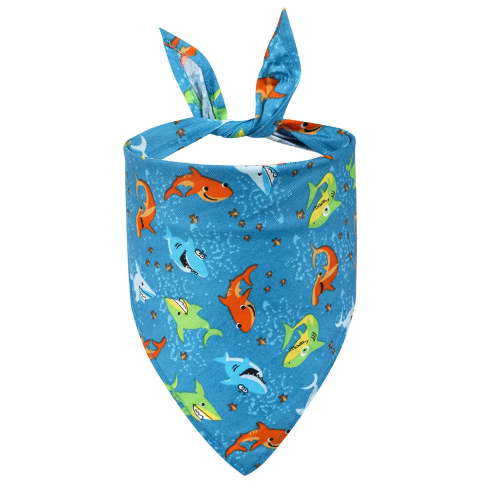 Adjustable Washable Floral Pattern Dog Neck Bandana
