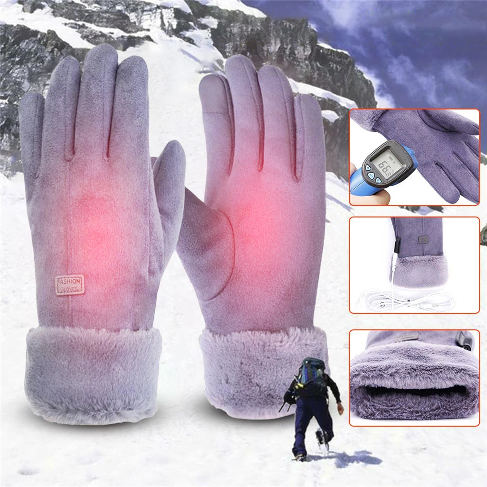 Electric Warm Gloves 3 Gear Adjustment Winter Thermal Cycling Gloves Windproof Motorbike Racing Riding Gloves Touch Screen