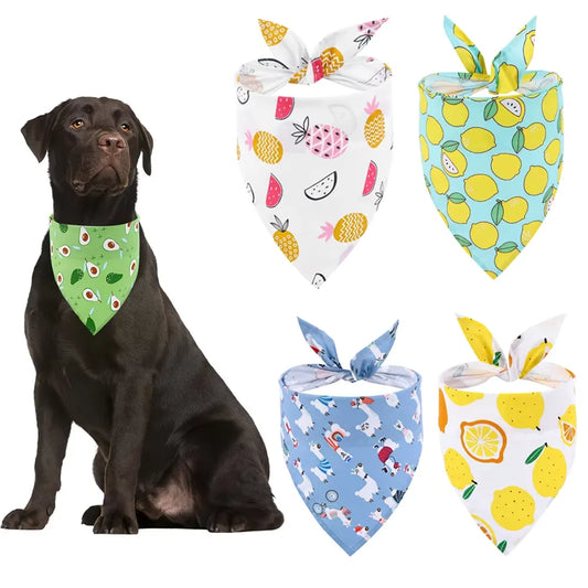 Adjustable Washable Floral Pattern Dog Neck Bandana