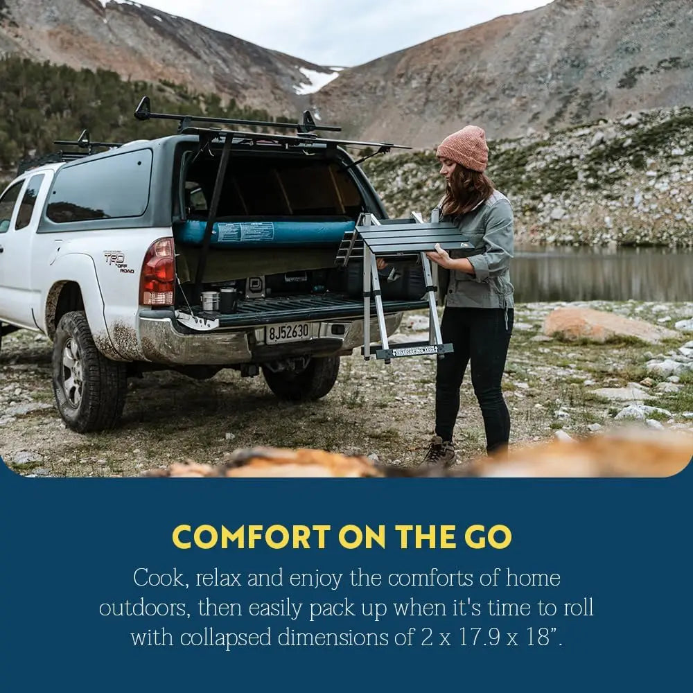 Portable lightweight folding table for indoor outdoor use space saving compact design easy to carry and store
