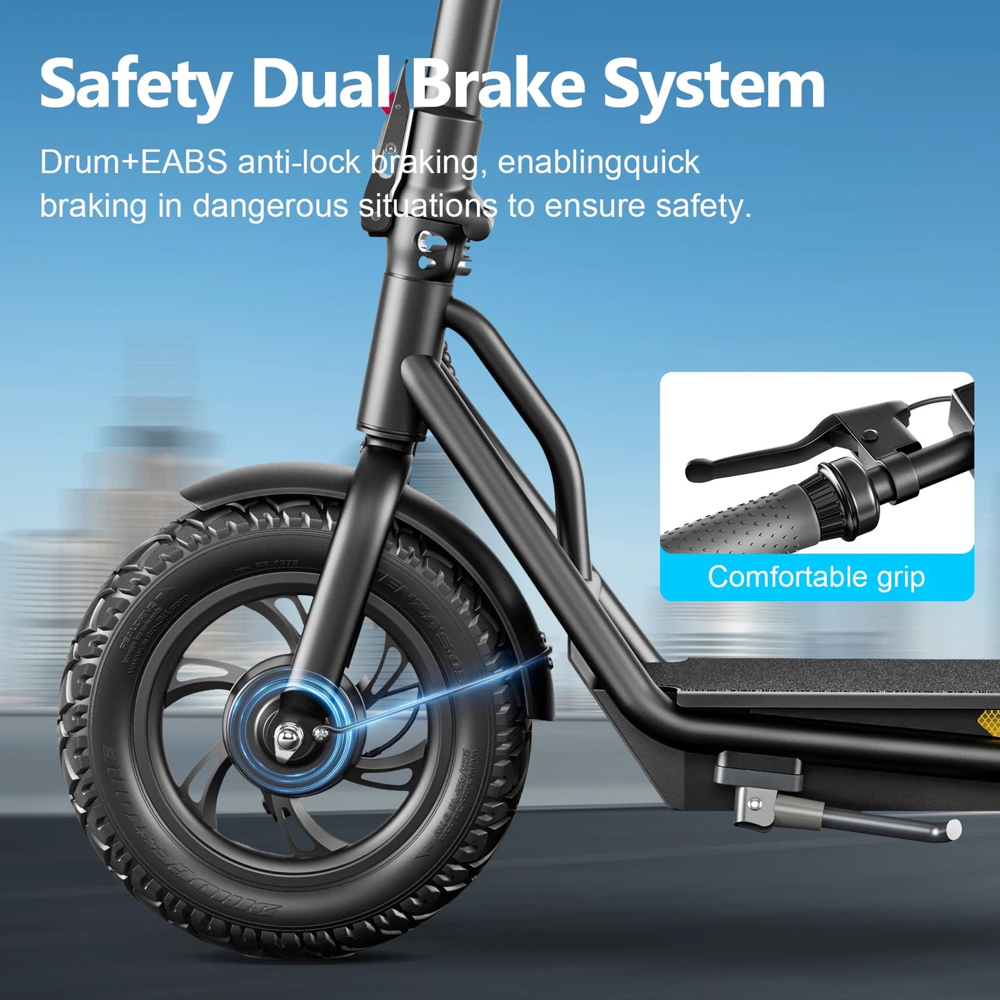 HEZZO A19 Foldable Electric Scooter 12 Inch Inflatable Air Tire 500W 36V15Ah Adult E Scooter 45-55KM Long Range Commuter Scooter Max Speed 35km/h