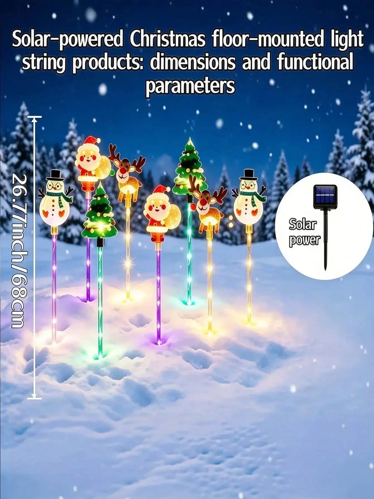 Solar Powered Outdoor Christmas Garden Lights With 8 Modes