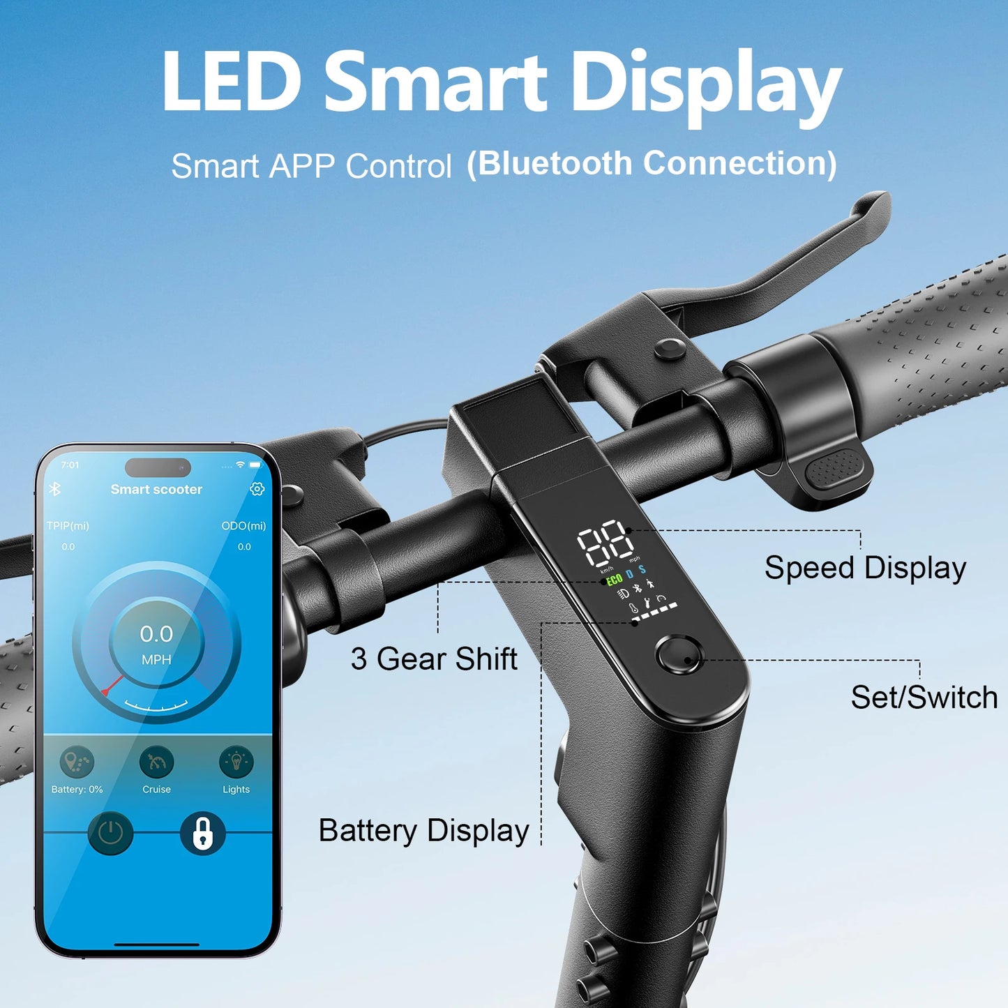 HEZZO A19 Foldable Electric Scooter 12 Inch Inflatable Air Tire 500W 36V15Ah Adult E Scooter 45-55KM Long Range Commuter Scooter Max Speed 35km/h