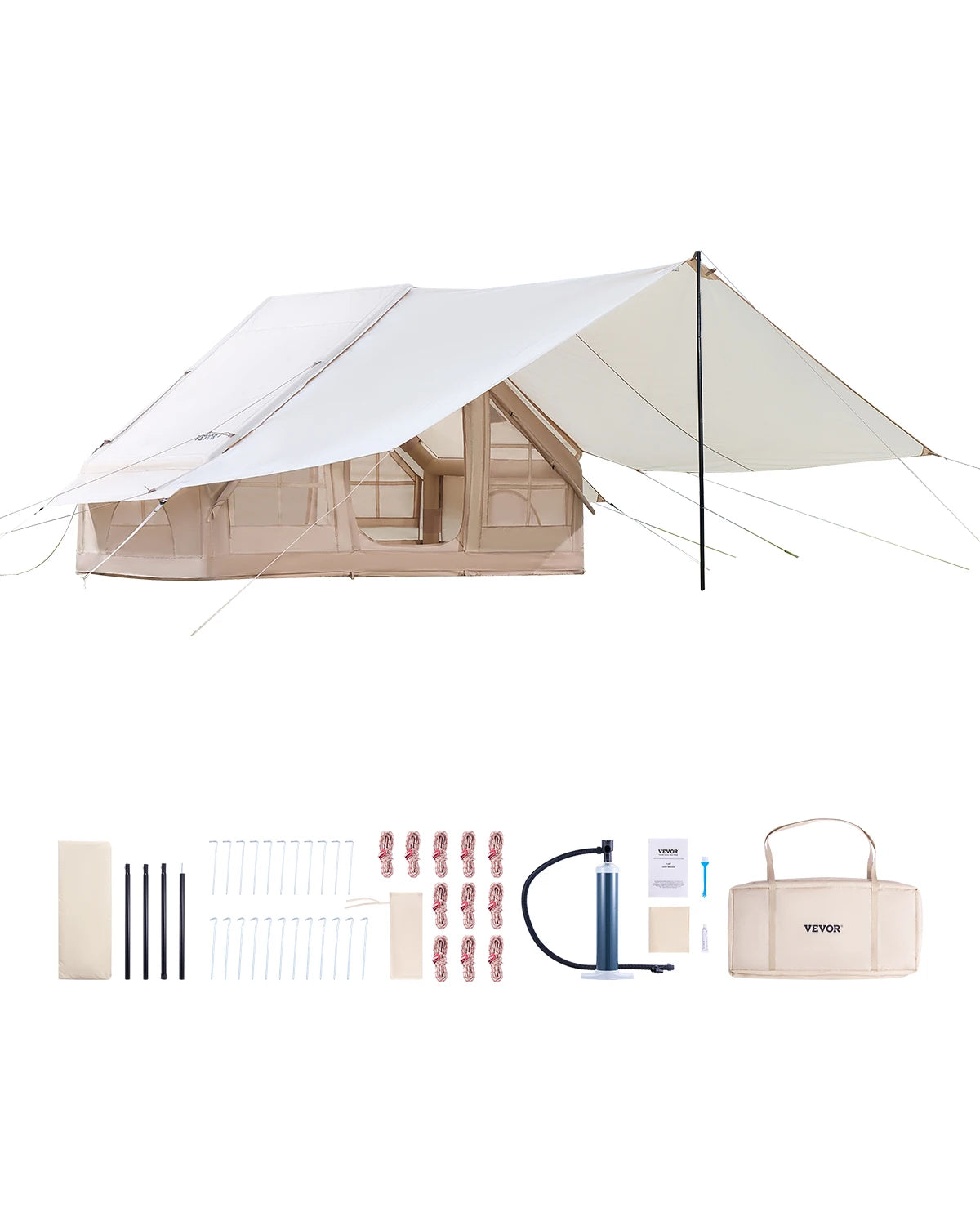 VEVOR Inflatable Camping Tent for 3-5 People with Hand Pump