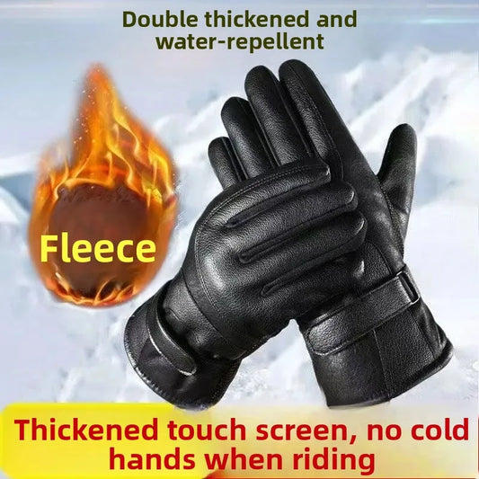 Gloves Touch Screen Cold Resistant Fleece Lined Full Finger Riding Mitt Windproof Waterproof Men Motorcycle Ski Outdoor