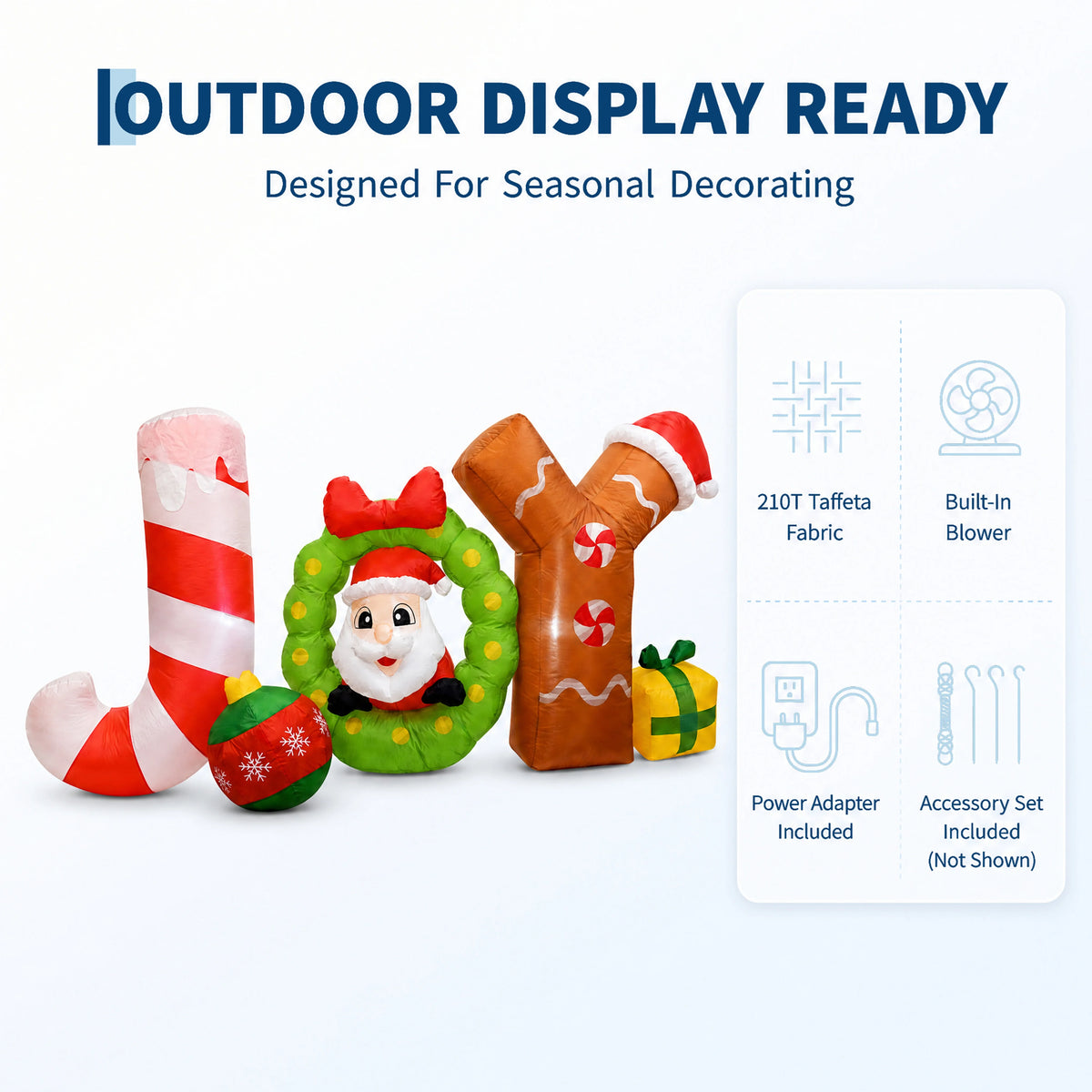 Lighted Christmas Inflatable Joy Sign Outdoor Yard Holiday Party Decor