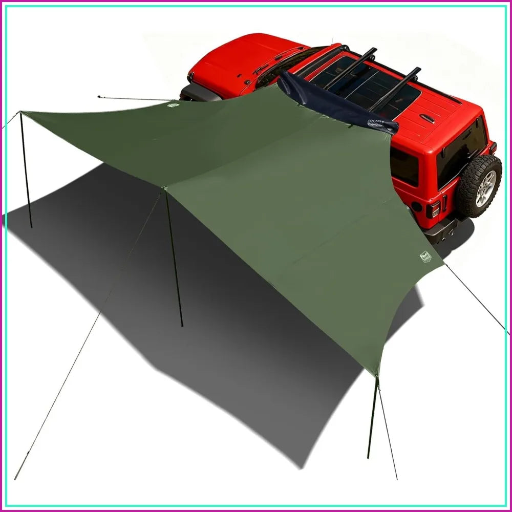 19x9.8ft Retractable Car Awning 186ft² Roof Rack Sun Shade UPF50+ Waterproof Shelter for Vehicle/Truck/Jeep/SUV/Van