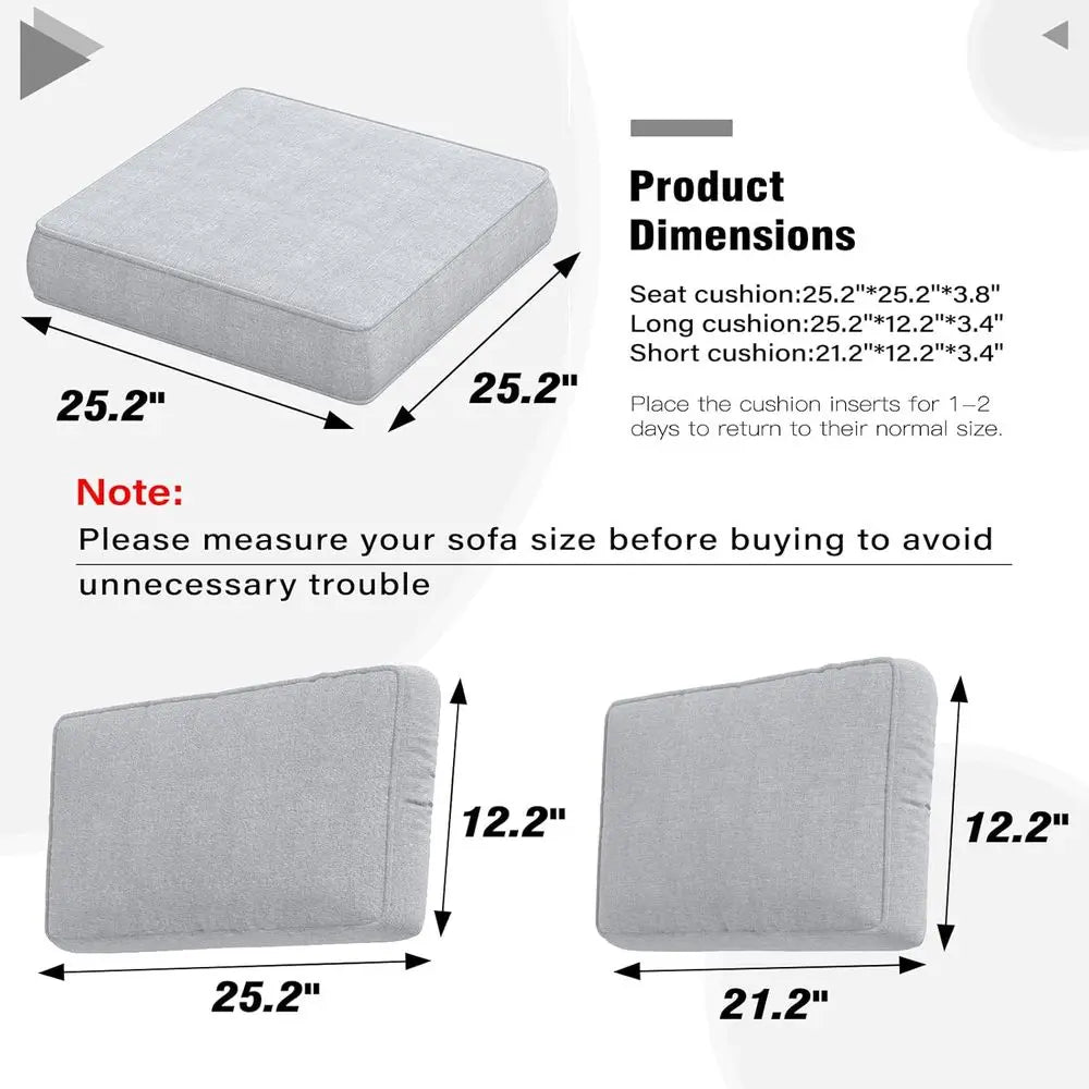 Outdoor Furniture Replacement Cushions For 6 Seat Patio Sectional Sofa