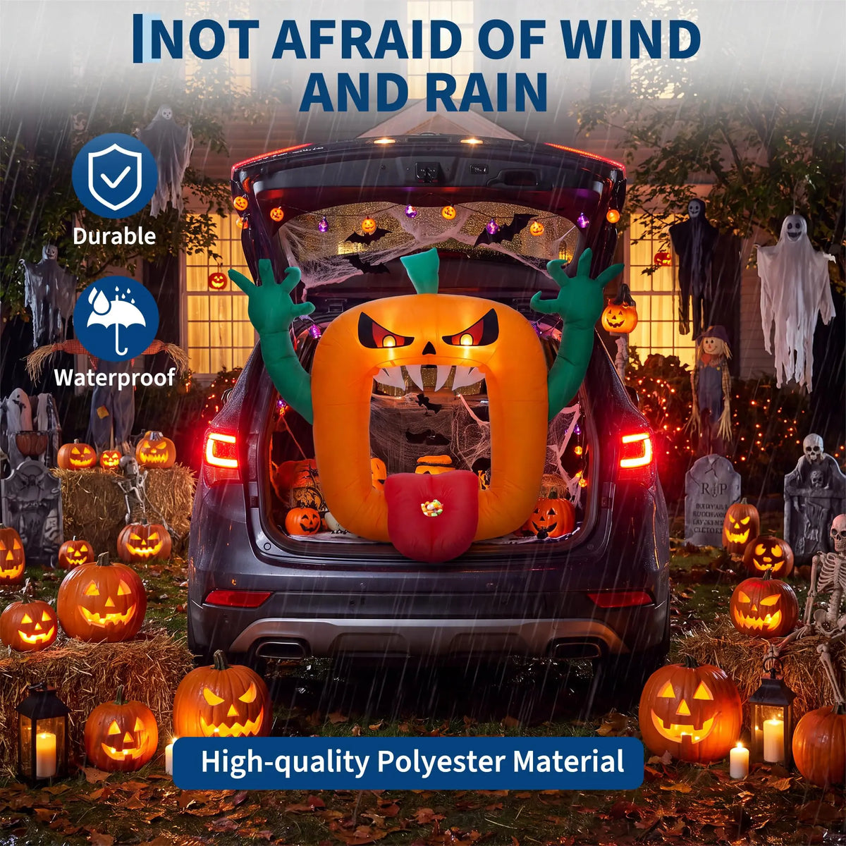 Gaomon Halloween Inflatable Pumpkin With LED Lights Outdoor Yard Decoration
