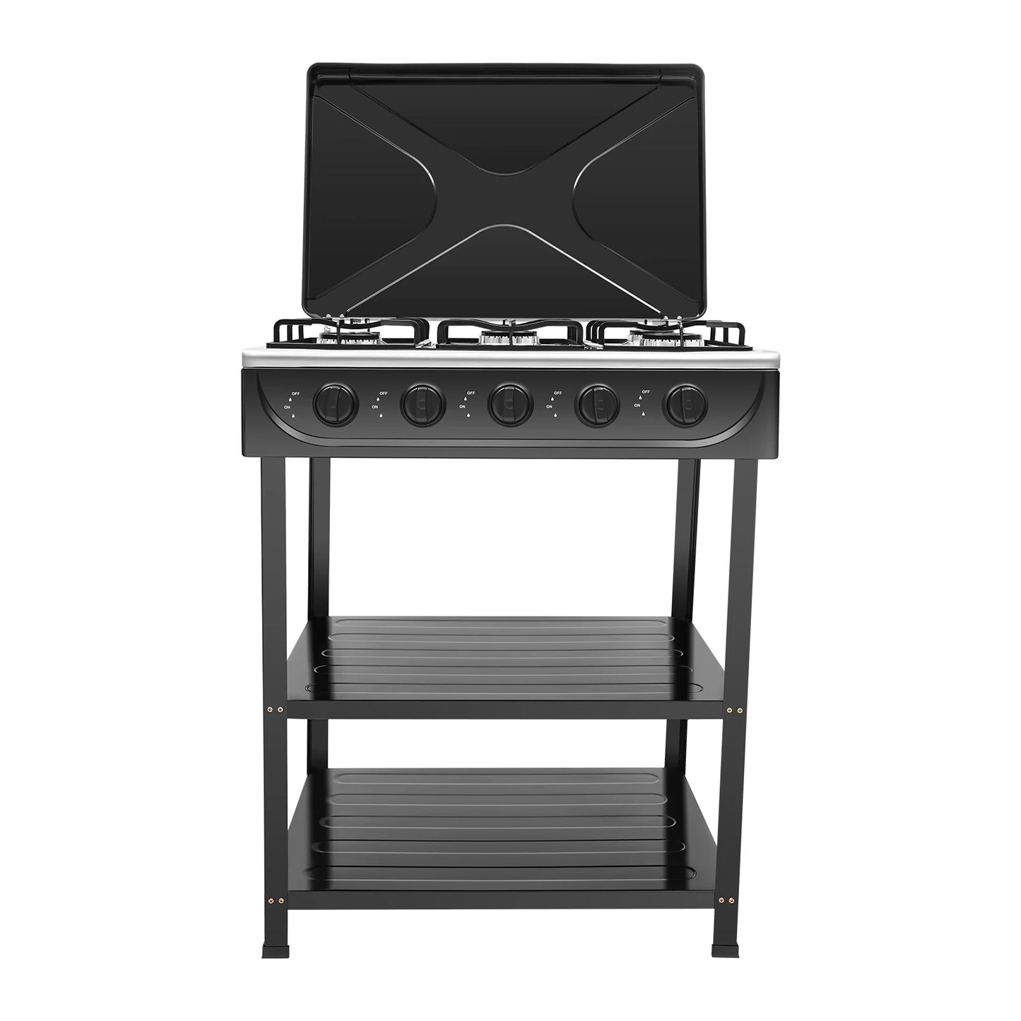 Bymaocar 5 Burner Outdoor Natural Gas Stove With Protective Cover