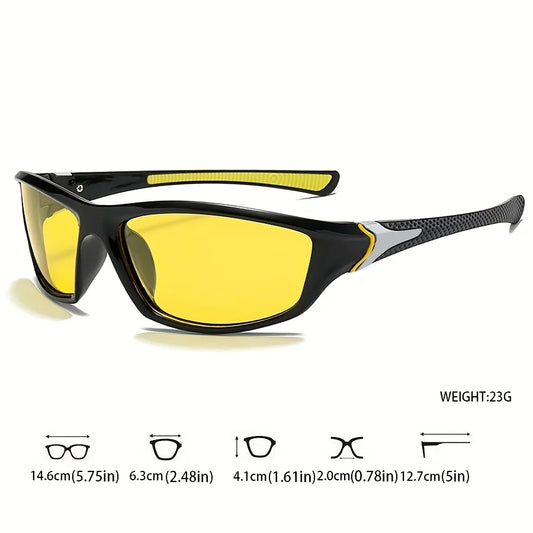 Luxury Brand Designer Glasses, Fashionable Unisex Classic Shades, Night Vision Driving Day And Night Lenses Eyewear, Men Women, Yellow