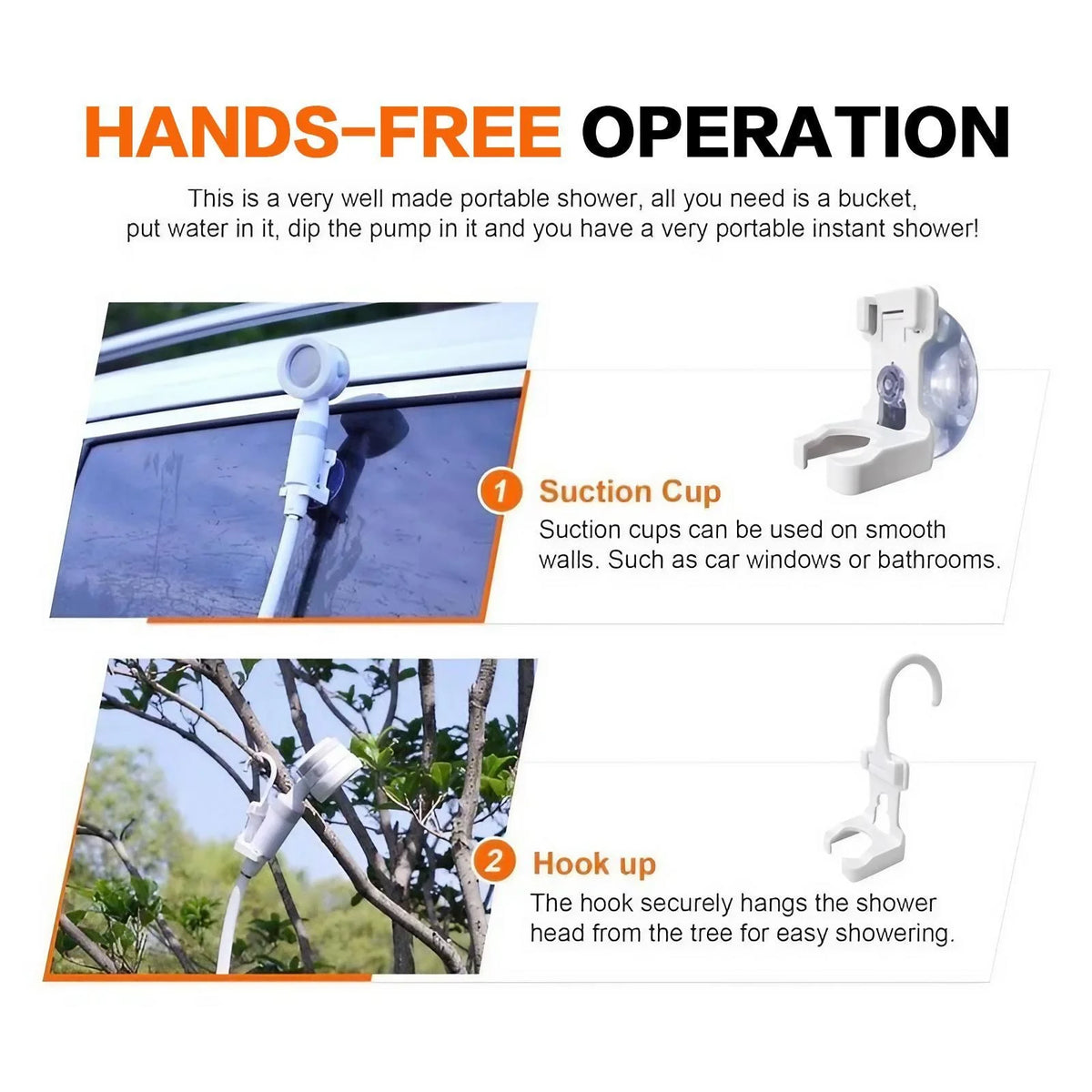 Outdoor Shower Handheld Rechargeable Gentle Shower Stream Portable Bath Sprayer for Pets Dogs Cats Car Washing Flower Watering Garden Cleaning Outdoor Use with Compact Water Pump Great for Outdoor Cleaning and Plant Watering