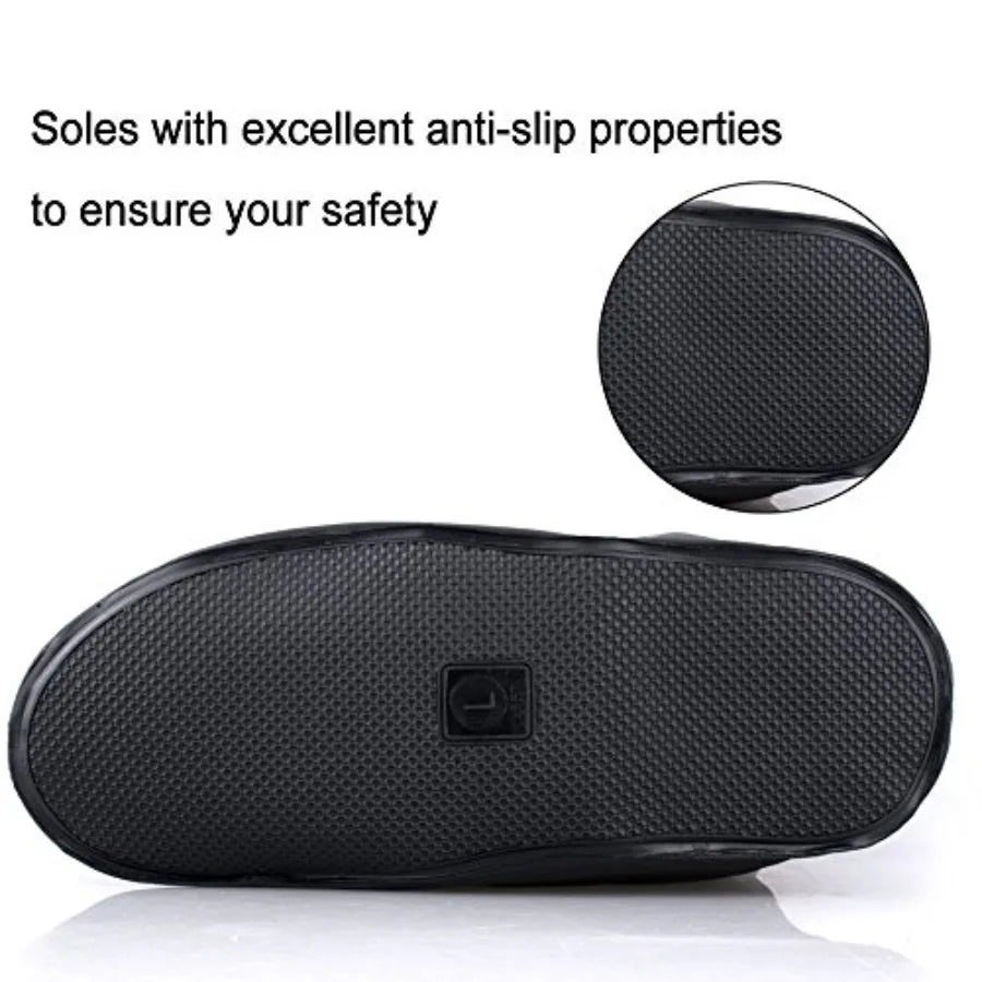 Waterproof Shoe Covers, Reusable Foldable Slip Proof Bottom Overshoes with Zipper, Keep Shoes Dry for Gardening Cycling Fishing