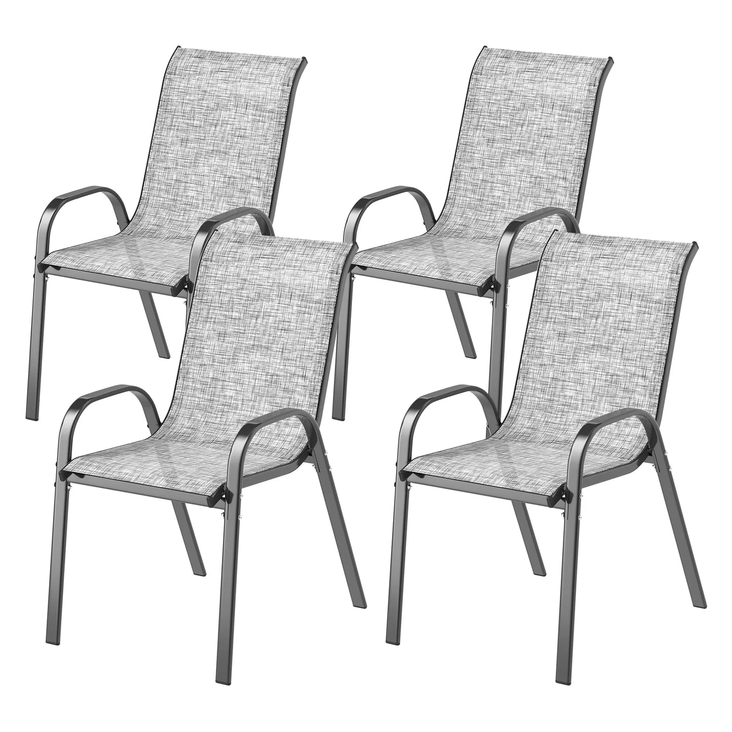 Outsunny Outdoor Stackable Patio Dining Chairs Set
