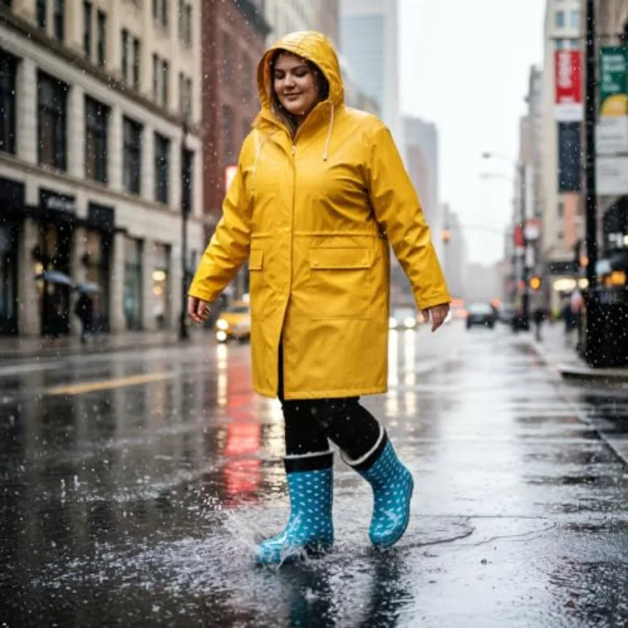 Women Waterproof Rain Boots With Wide Calf Design Weather Comfort