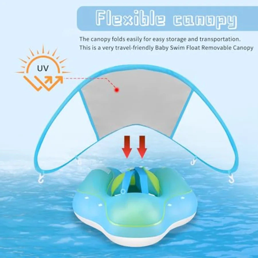 2 Pack Baby Swim Float Removable Canopy-Sun Protection Canopy for Baby-UPF50+ Proof Canopy-Sunscreen Coating, Compatible for Ma