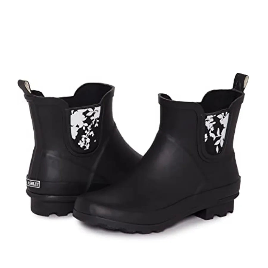 Women's Waterproof Mid Cut Ankle Rain Boots For Everyday Wear