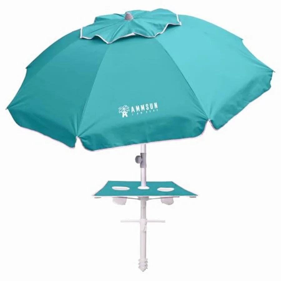 Heavy Duty Windproof Beach Umbrella With Sand Anchor Tray