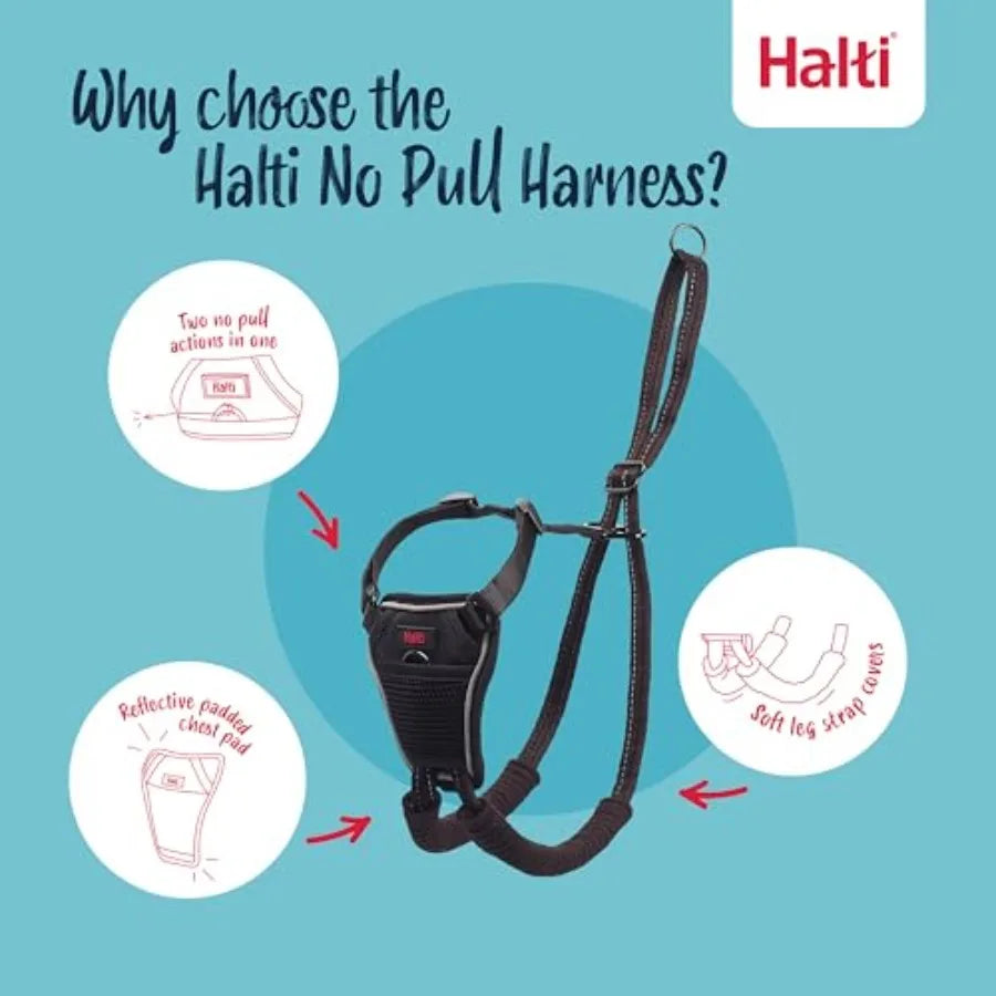 No Pull Dog Harness Size L, Black Stop Your Dog Pulling on the Leash Adjustable, Lightweight, and Easy to Use Dog Training Harn