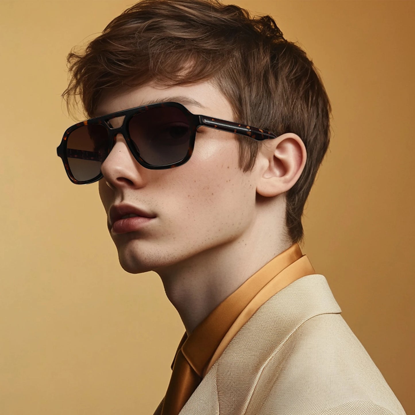 ZENOTTIC Retro Aviator Sunglasses for Men Polarized: Pilot Shades for Daily Life - UV400 Protection Square Sun Glasses