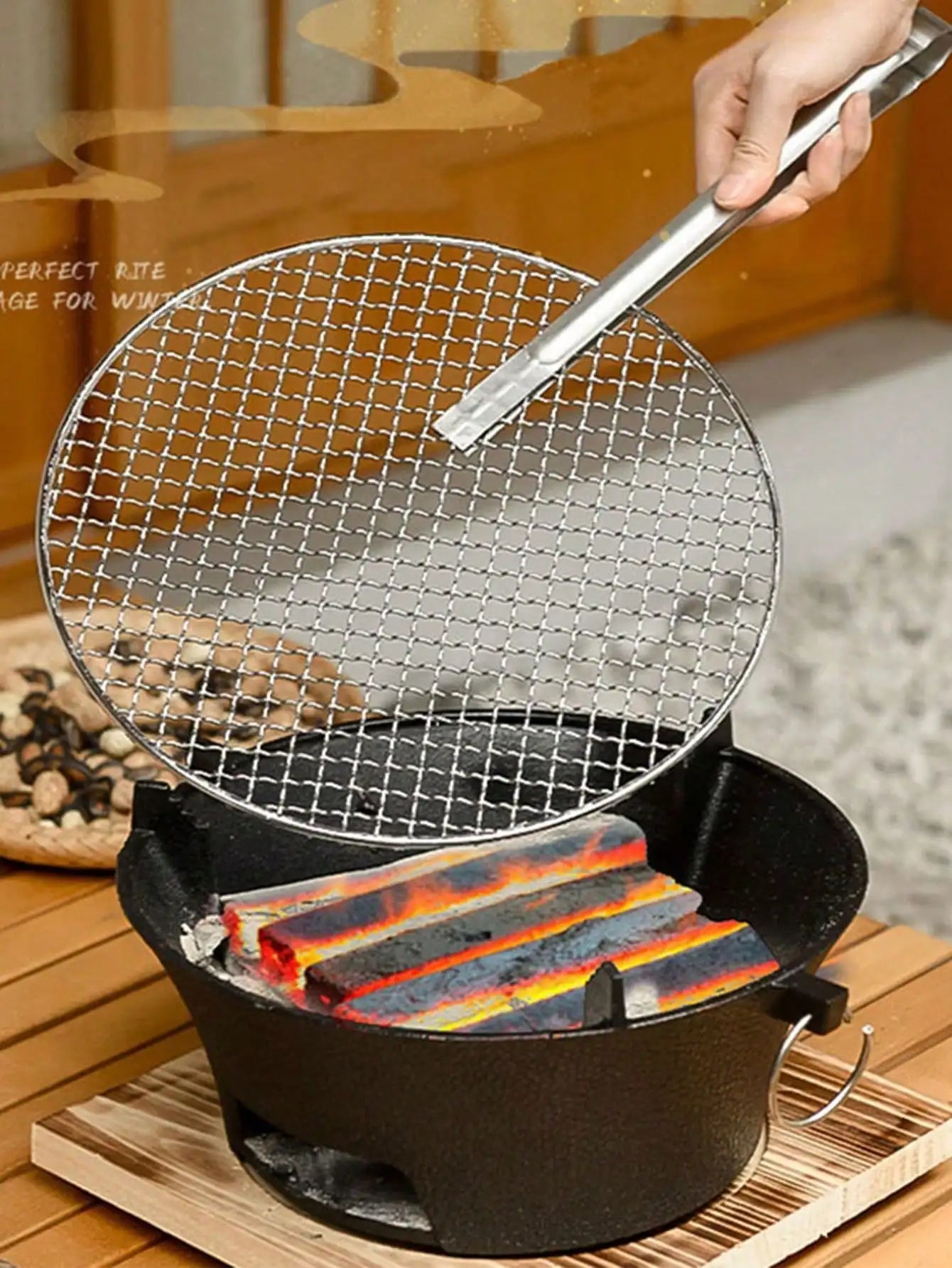 Smokeless Cast Iron Charcoal Stove For Patio Camping