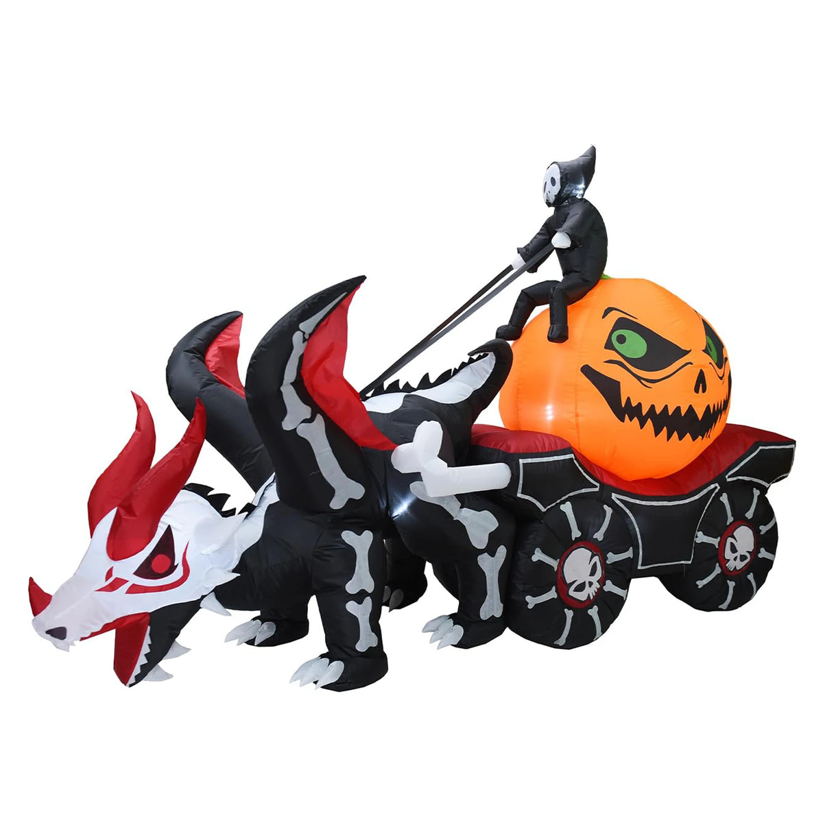 HiMISS Halloween Inflatable Dragon Carriage With LED Lights
