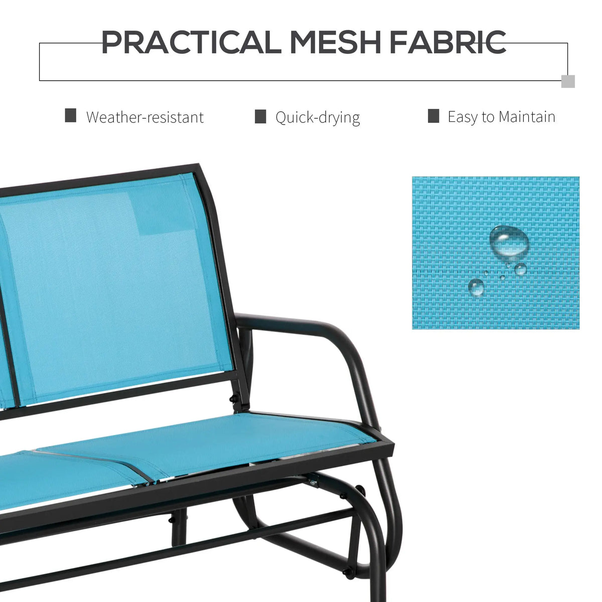 Oeny Outdoor Glider Bench With Weather Resistant Steel Frame