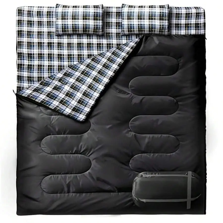 [Camping Sleeping Bag] Double Sleeping Bag For Adults With 2 Pillows 2 Person Sleeping Bags Camping XXL Queen Size Two Person Sl