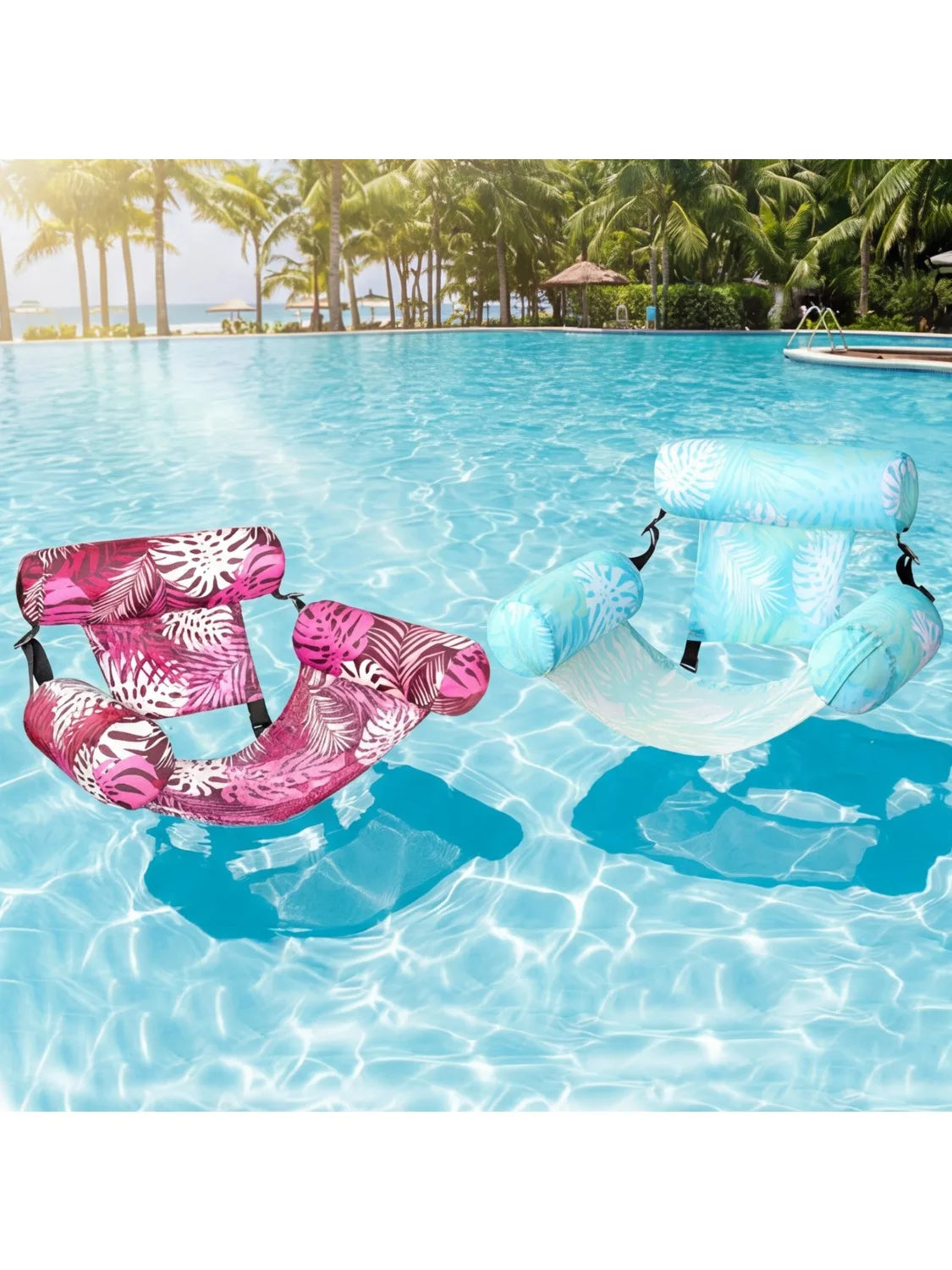 Inflatable Pool Floats Adult 2 Packs Floating Lounge Chairs for Adult Heavy Duty Floating Chair for Summer Water Party