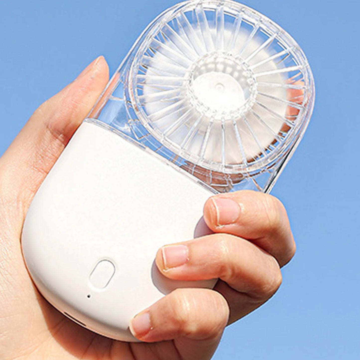 Portable Handheld Fan Mini Desk Foldable Necklace USB Rechargeable  Fan Transparent Portable Handheld Necklace Fan
