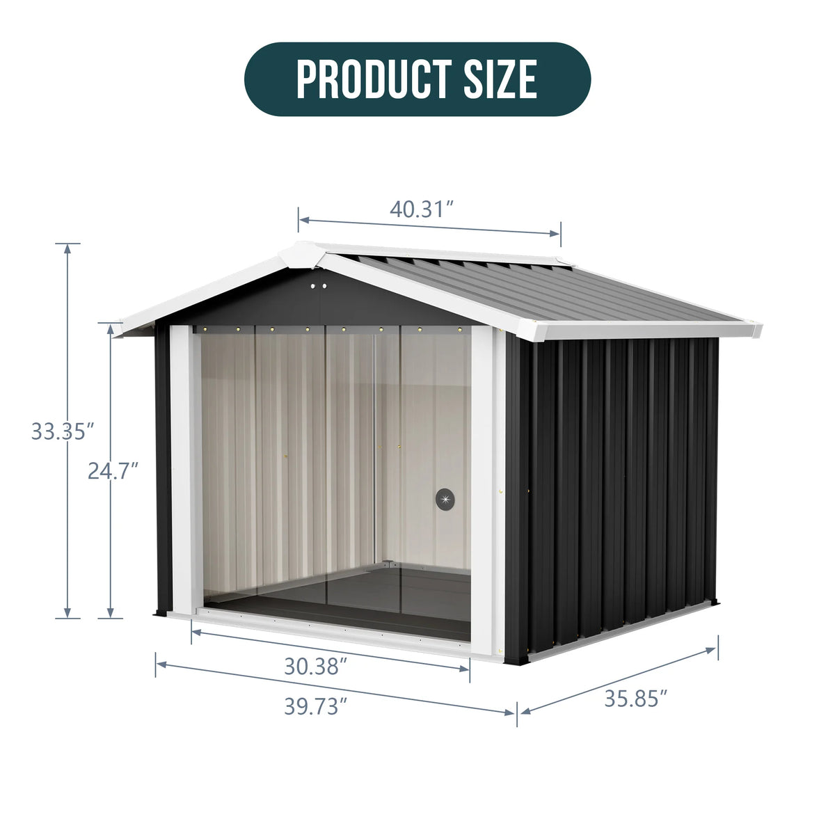 Waterproof Metal 2 In 1 Dog House and Storage Shed