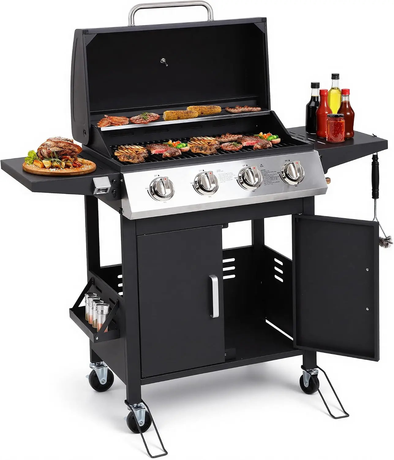 Four Burner Propane Gas Stainless Steel Outdoor Barbecue Grill