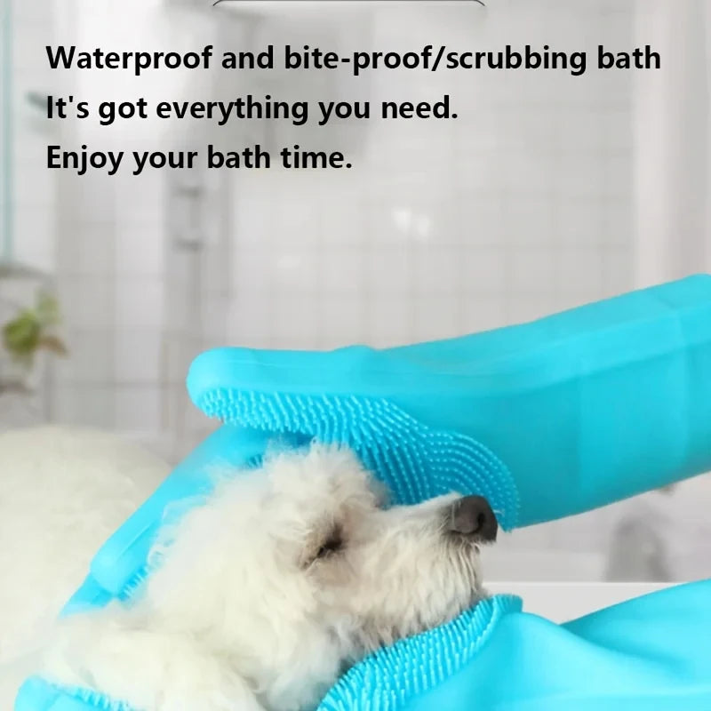 Silicone Pet Grooming Cleaning Gloves For Dogs And Cats