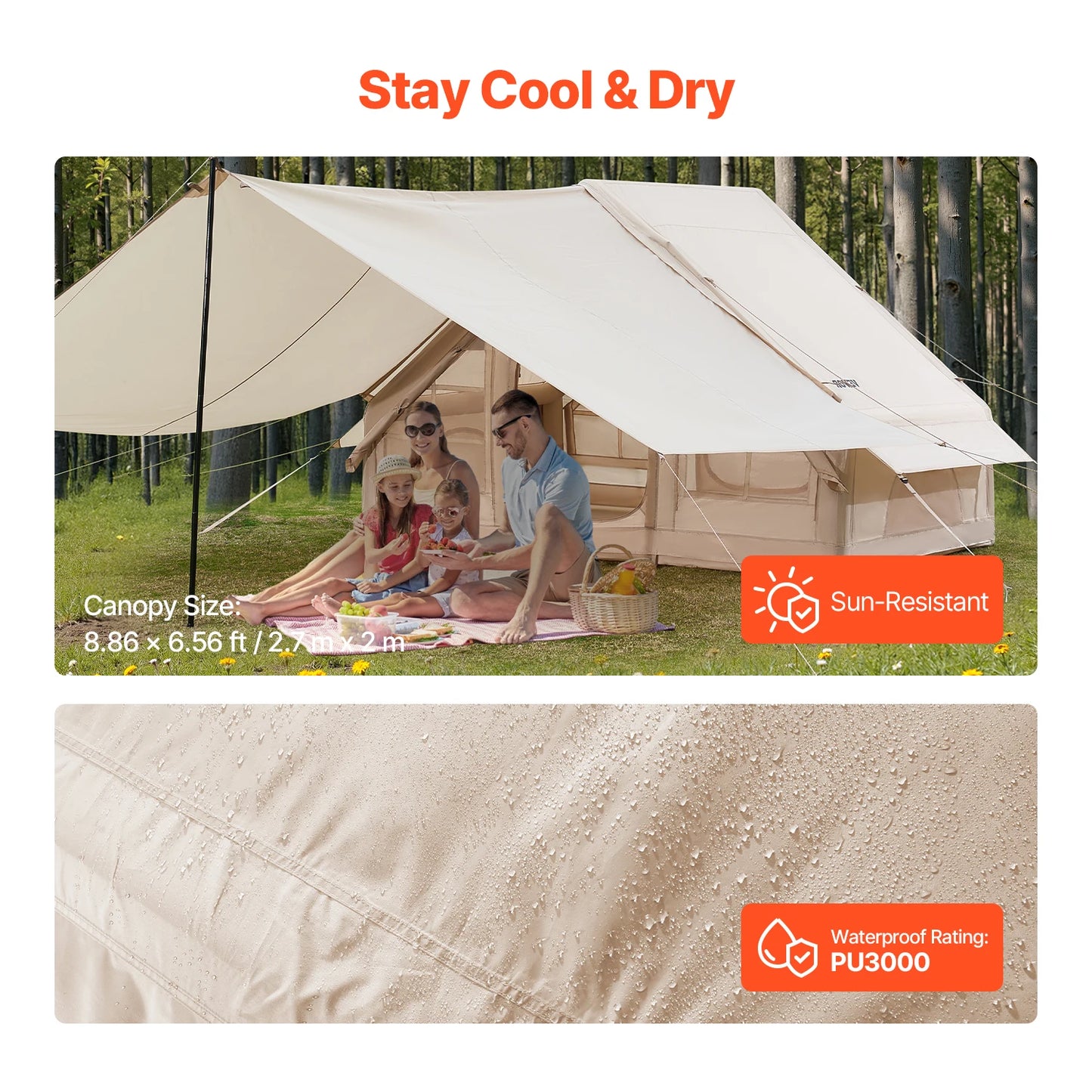 SucceBuy Inflatable Tent For Camping, Easy Setup With Hand Pump