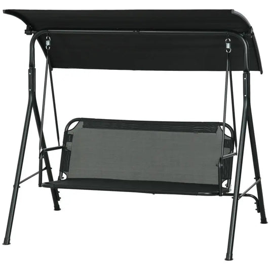 Outdoor Cushioned Patio Swing With Steel Frame And Tilt Canopy