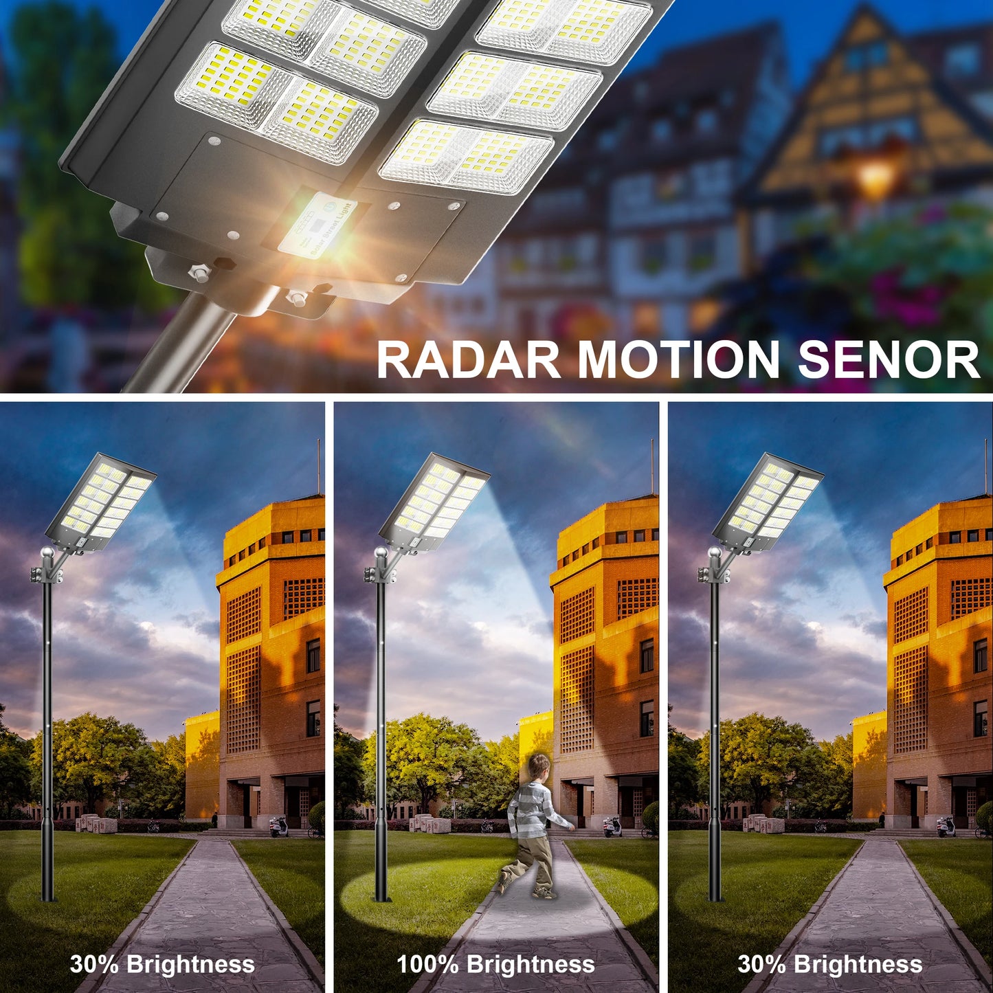 6000 Watt Waterproof Solar Street Light With Motion Sensor
