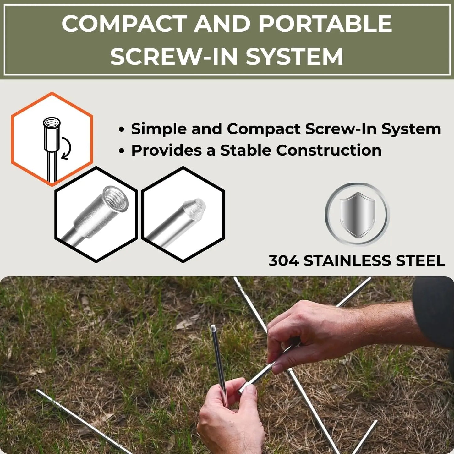 Open Fire Compatible 33 Inch Camping Tripod Foldable Stainless Steel Cooking Stand With Adjustable Chain Compact Bushcraft Gear For Fire Pit BBQ Backpacking Picnic Hanging Cookware